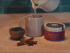 video of masala chai latte being made with masala chai 3oz tin