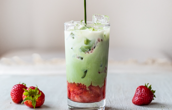 Iced Strawberry Matcha Latte Recipe
