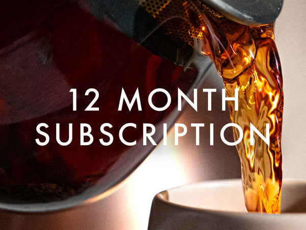 12 Month Gift Tea Subscription - Give the Gift of Sustainably Sourced Tea and Chai. Choose from masala chai, hibiscus elixir, and more.