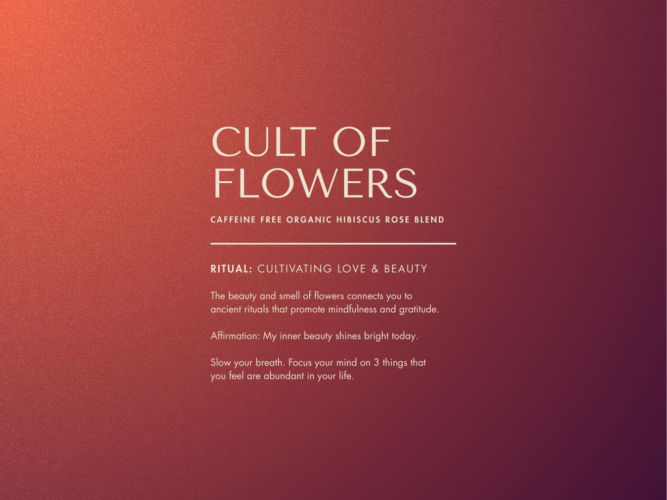 image of text: cult of flowers ritual and affirmation