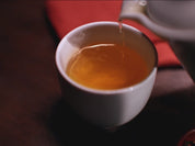 video of genmaicha steeping and being poured
